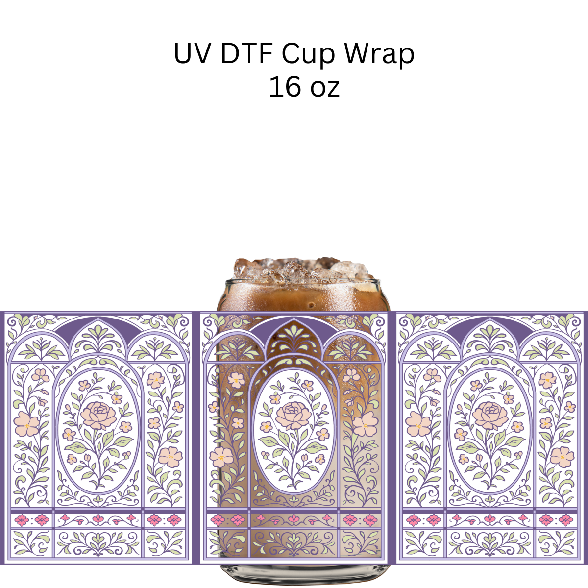 Purple Rose Tile UV DTF Wrap
