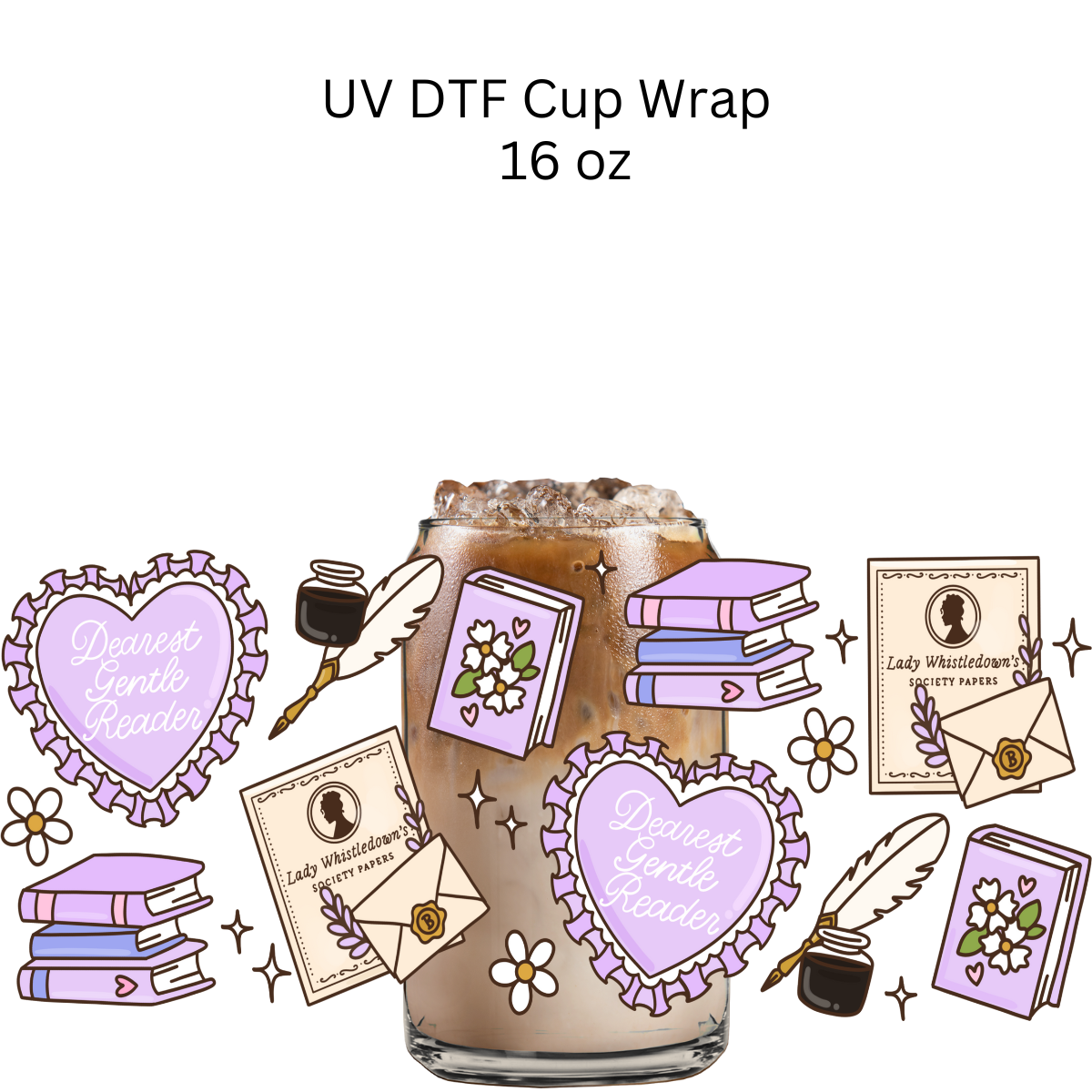 Purple Lady Whistle UV DTF Cup Wrap