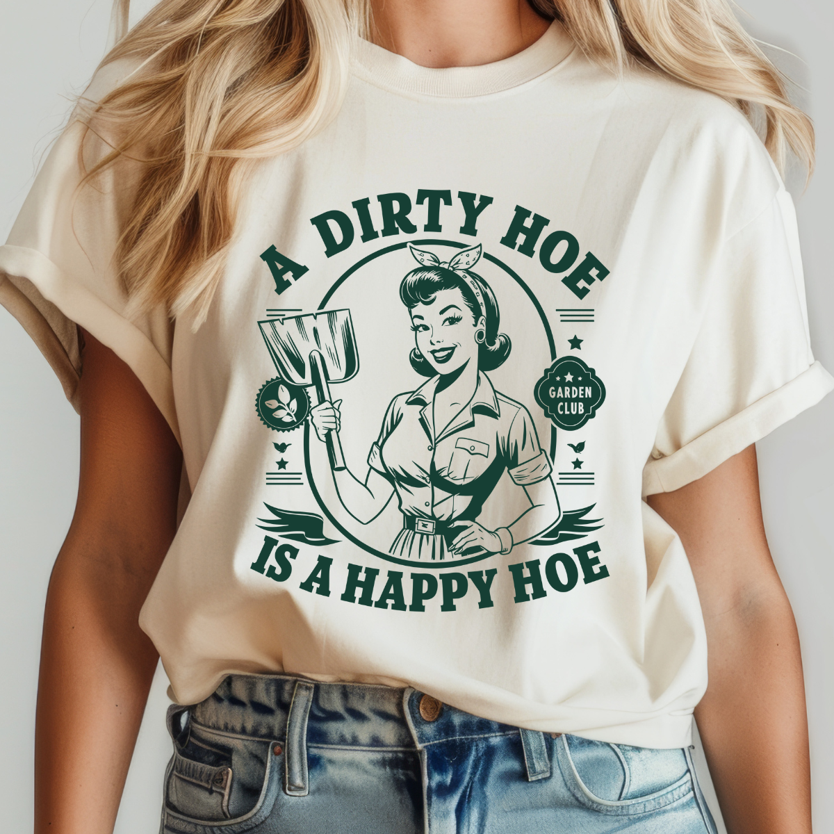 A Dirty Hoe is a Happy Hoe Single Color DTF Transfer