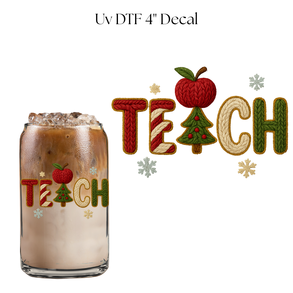 Teach Faux Yarn 4” UV DTF Decal