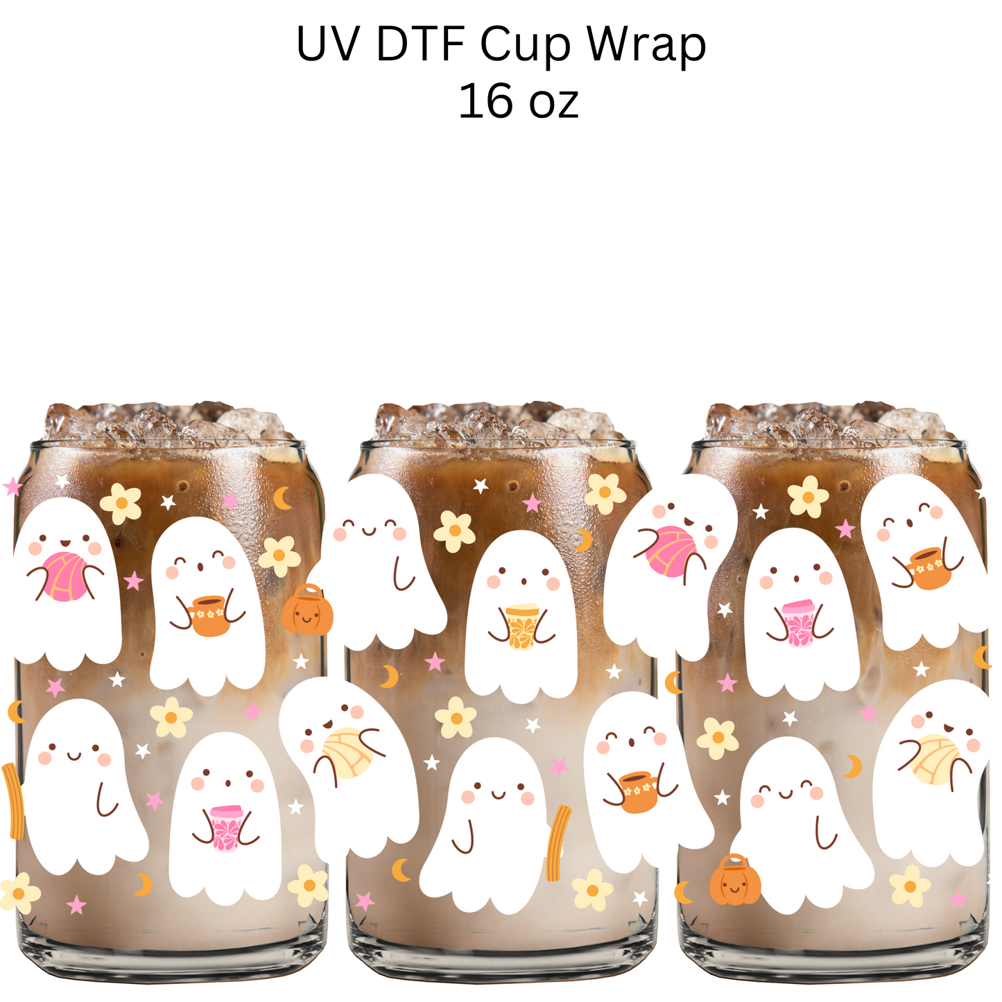 Ghosties and Pan UV DTF Cup Wrap