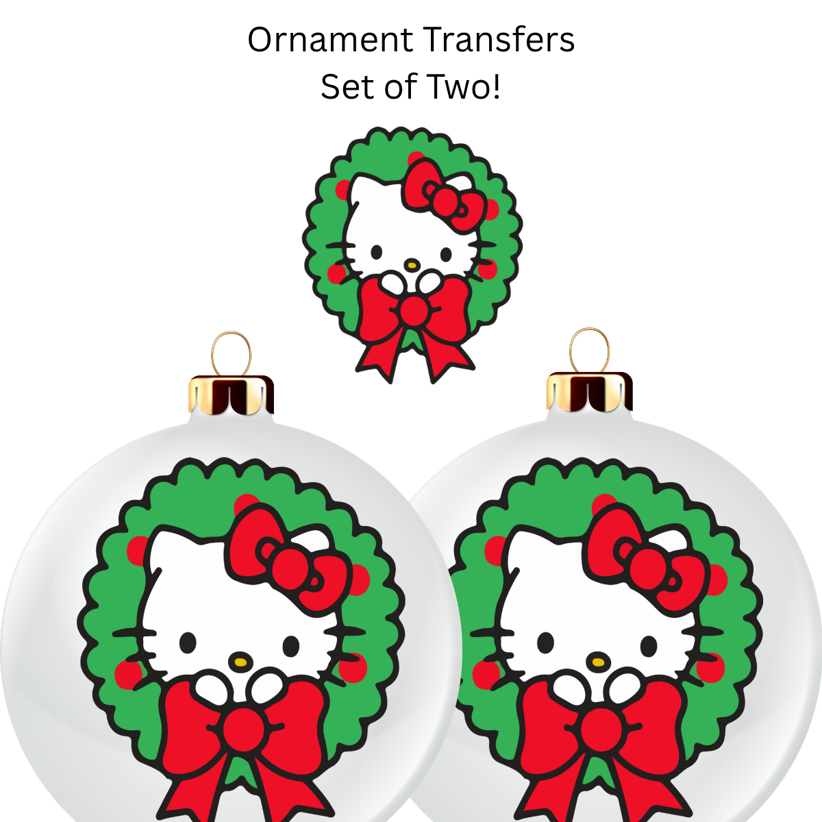 HK Wreath Ornament Transfer UV DTF (Set of 2)