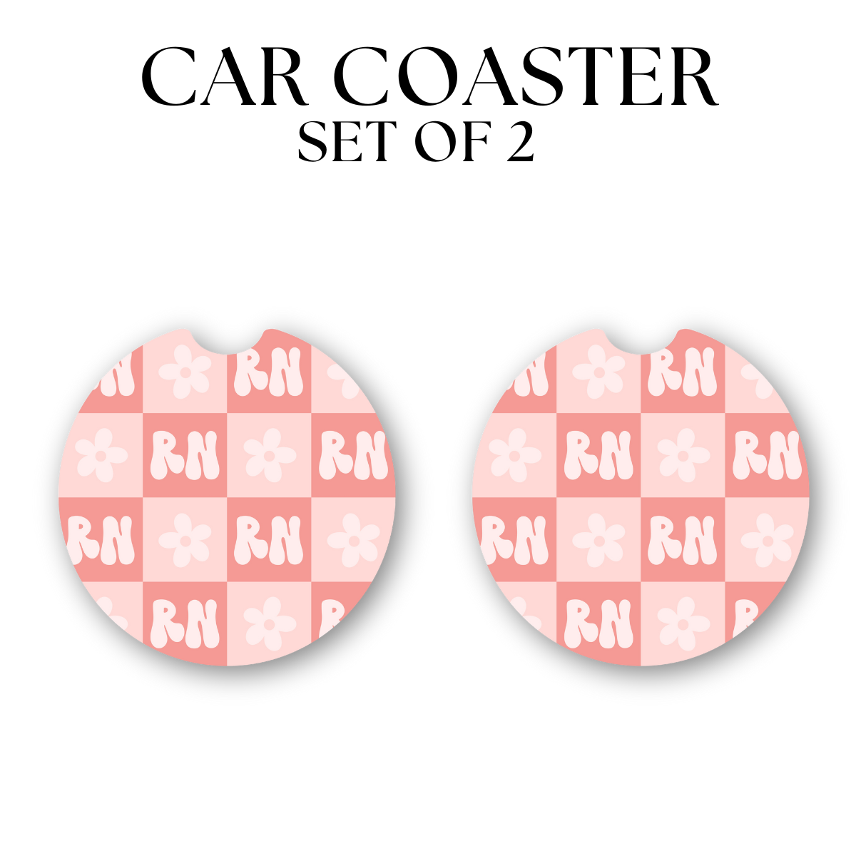 Pink RN Coasters DTF Transfer