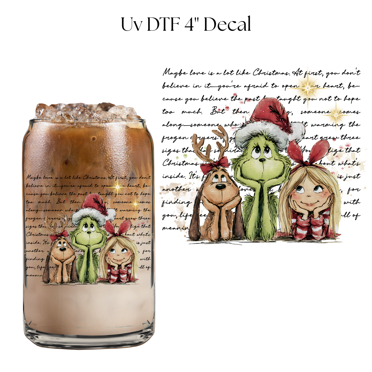 Maybe Love is A Lot Like Christmas 4” UV DTF Decal