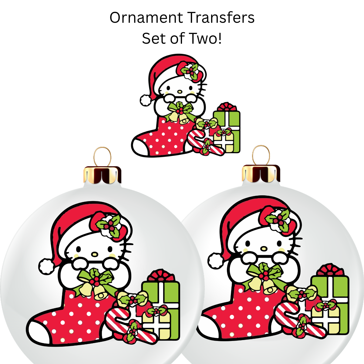 HK Stocking Ornament Transfer UV DTF (Set of 2)