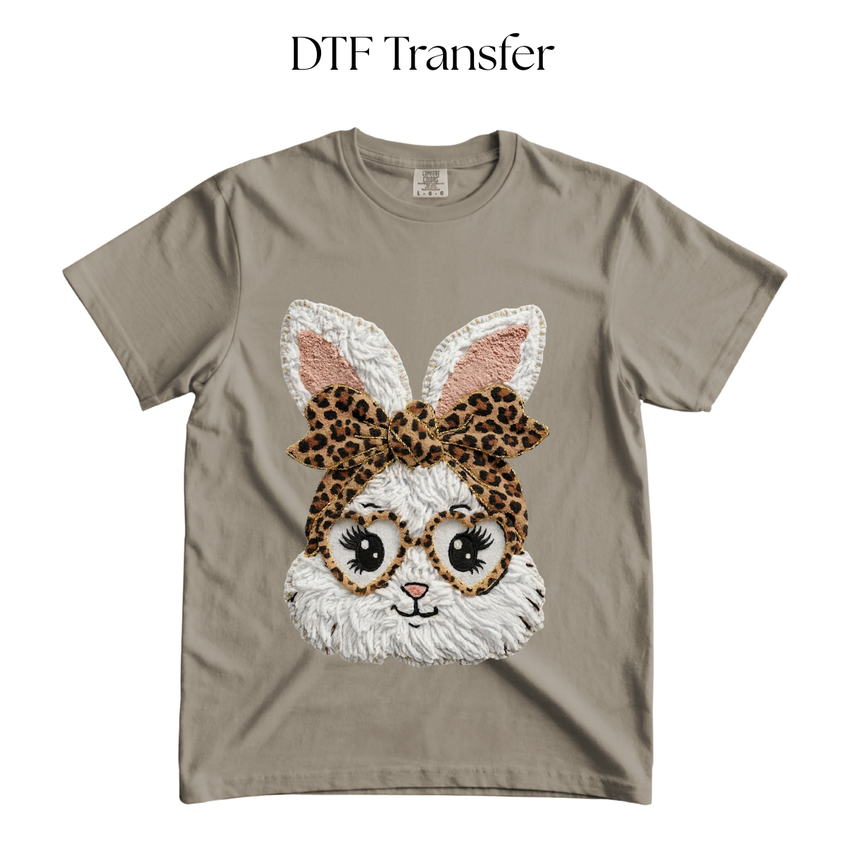 White Bunny Faux Yarn DTF Transfer