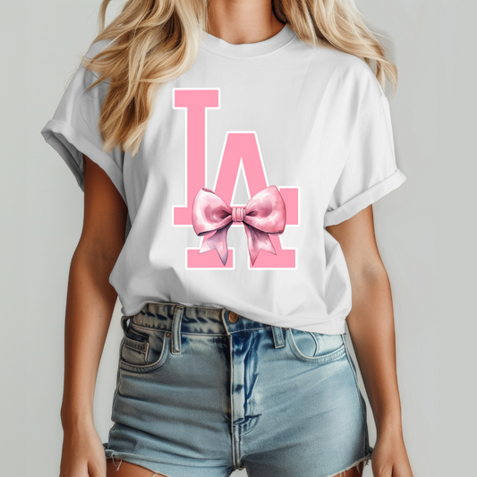 Pink LA Bow DTF TRANSFER