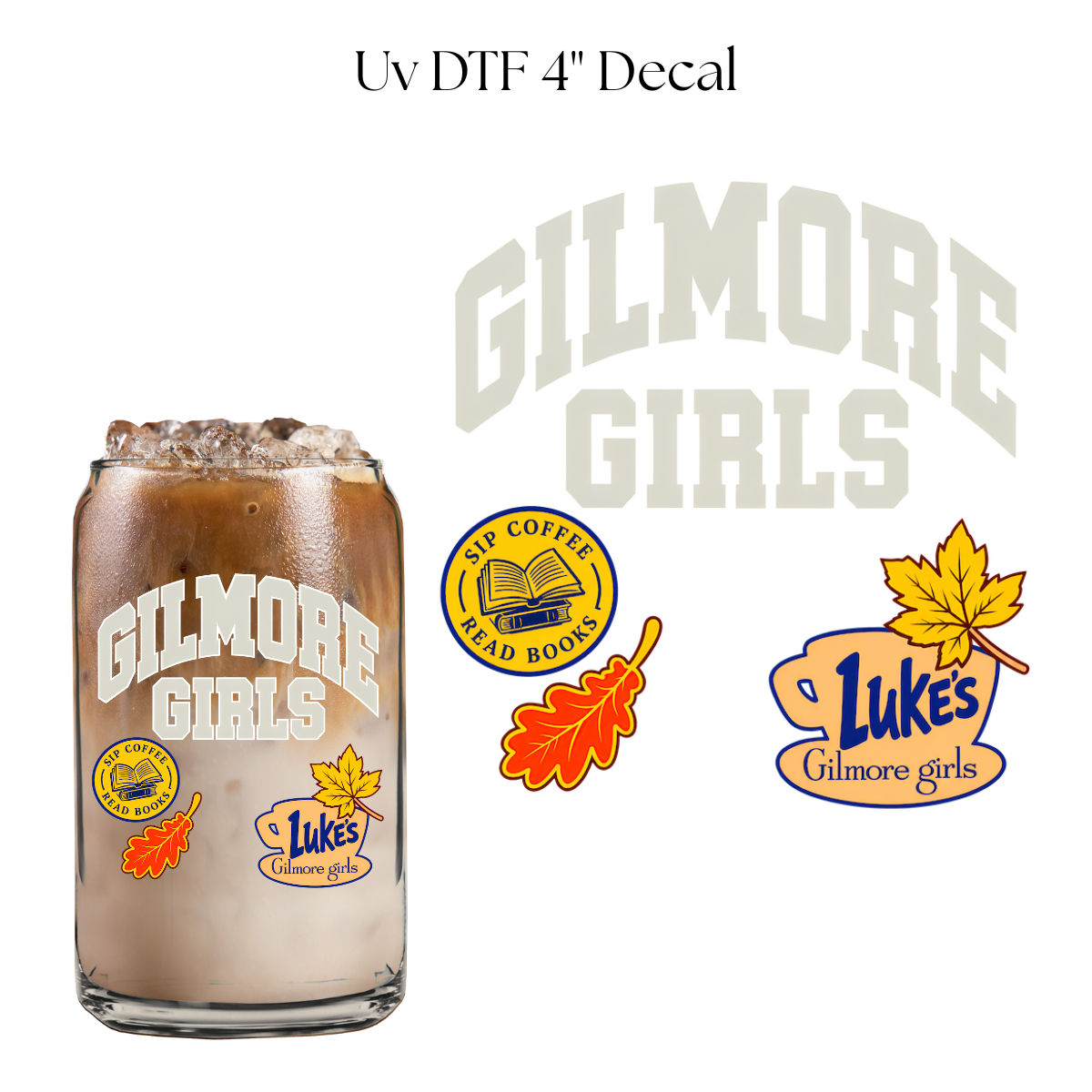Sip Coffee Read Books 4” UV DTF Cup Decal