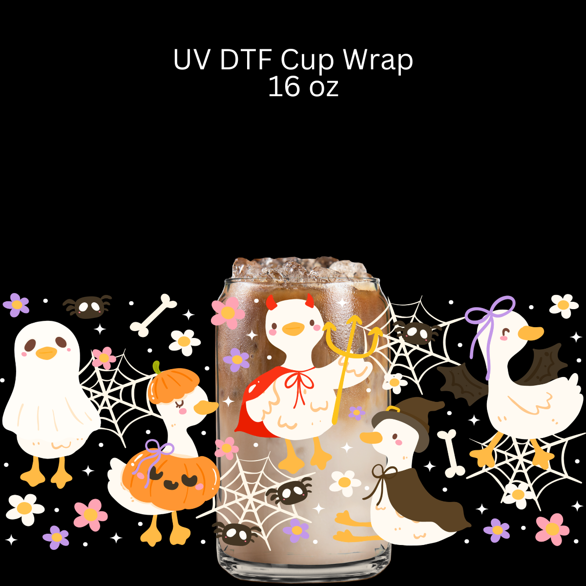 Halloween Costomes Ducks UV DTF Cup Wrap