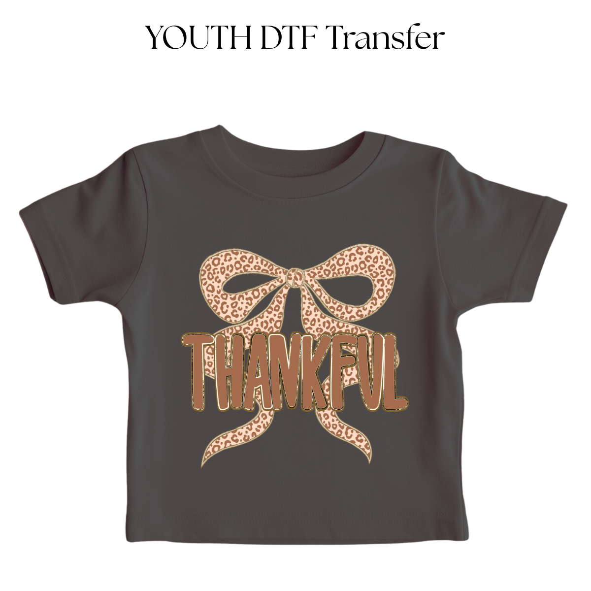 YOUTH Thankful Leopard Bow DTF Transfer