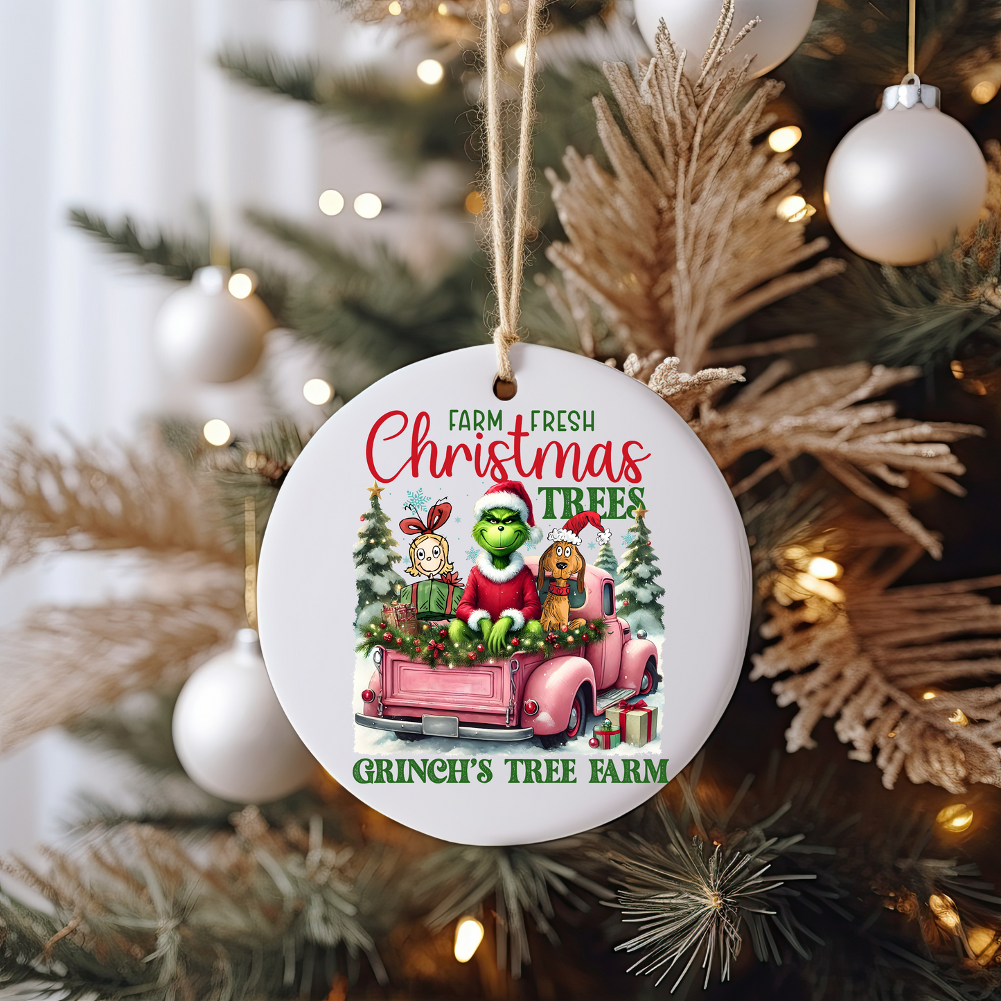 GOOD Fresh Farm Green Monster Ornament Size UV DTF DOUBLE SIDED
