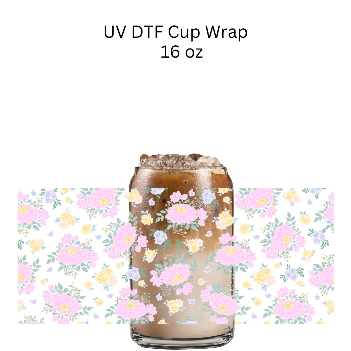 Pink Peonies UV DTF Cup Wrap