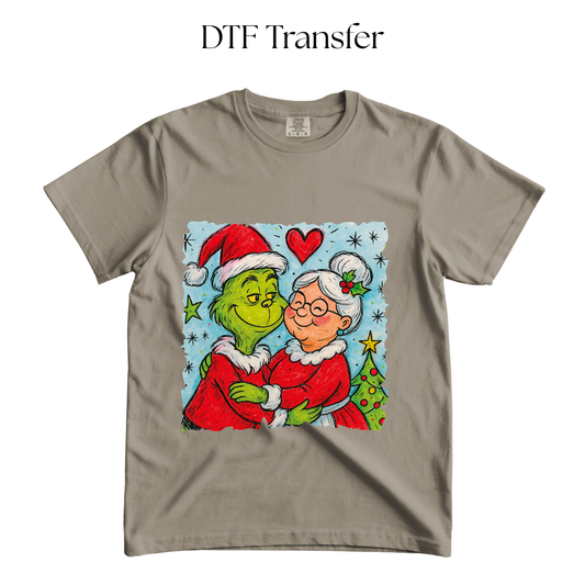 Green Monster and Mrs Claus DTF Transfer