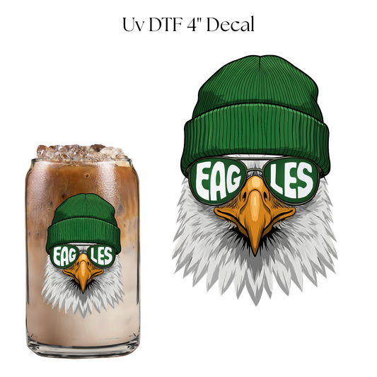 Beanie Eagles 4” UV DTF Decal