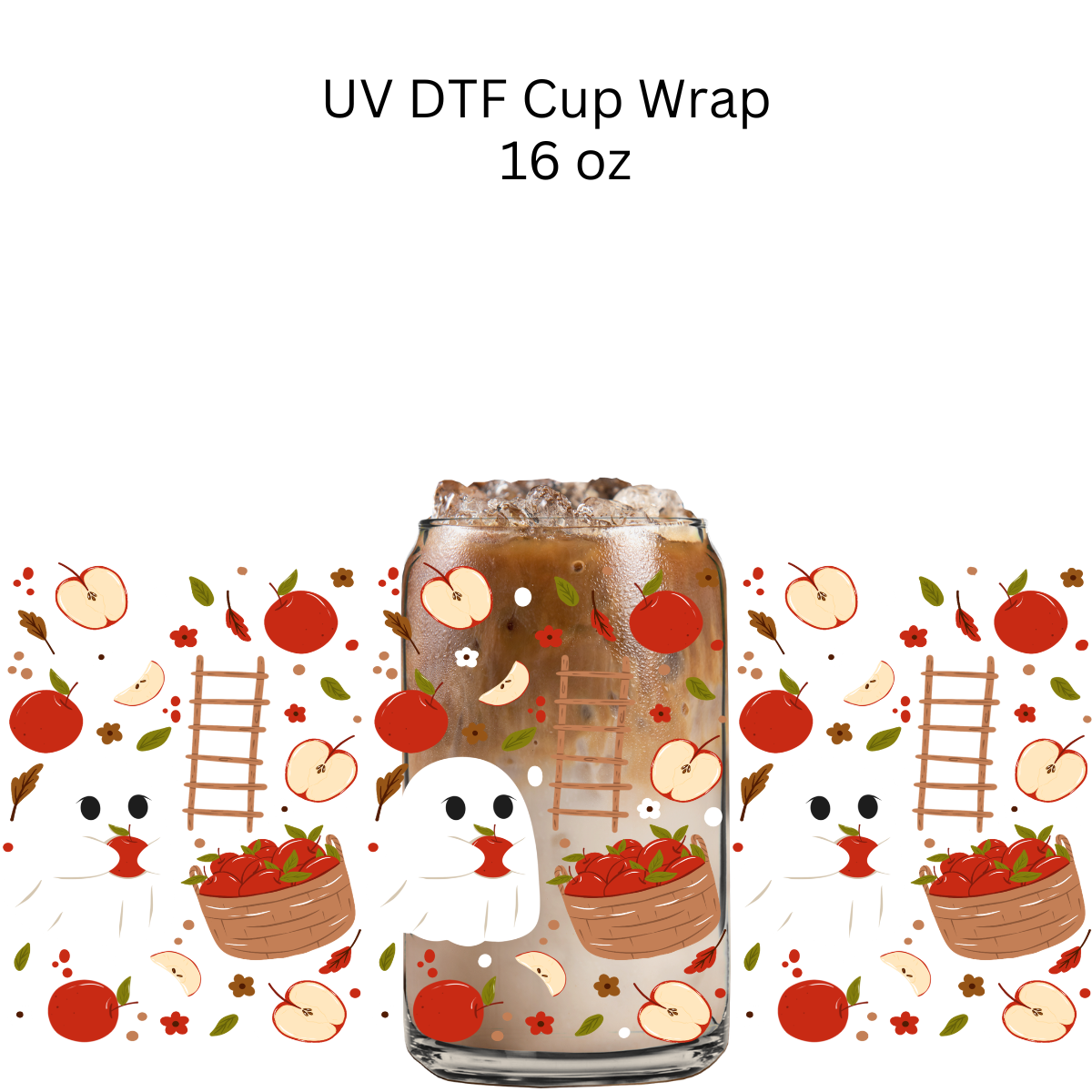 Ghosts Apple Picking UV DTF Cup Wrap