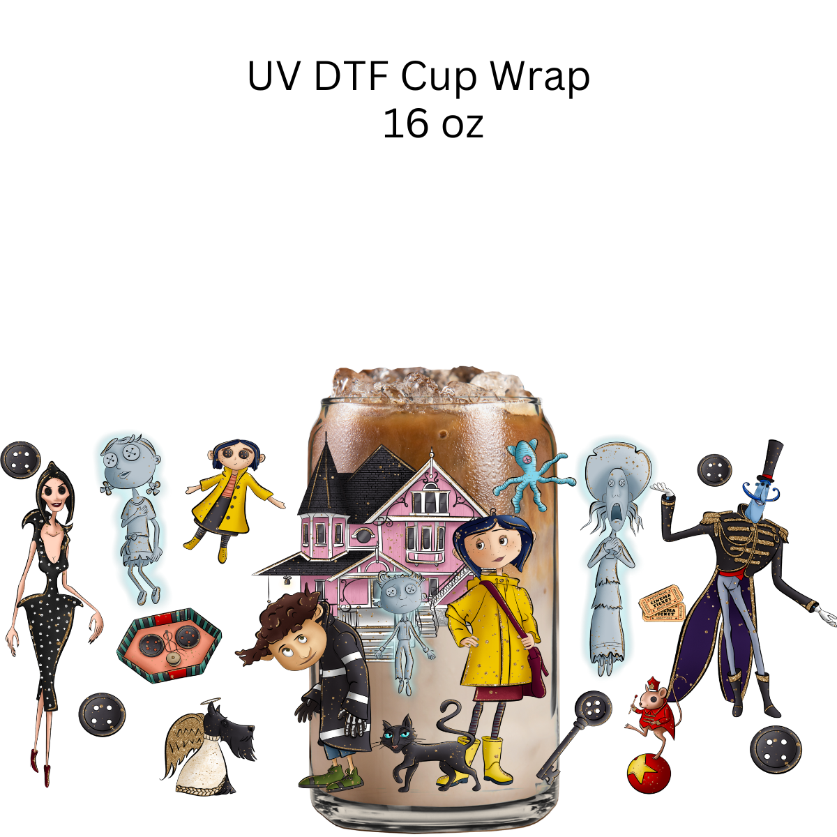 Cora Characters UV DTF Cup Wrap