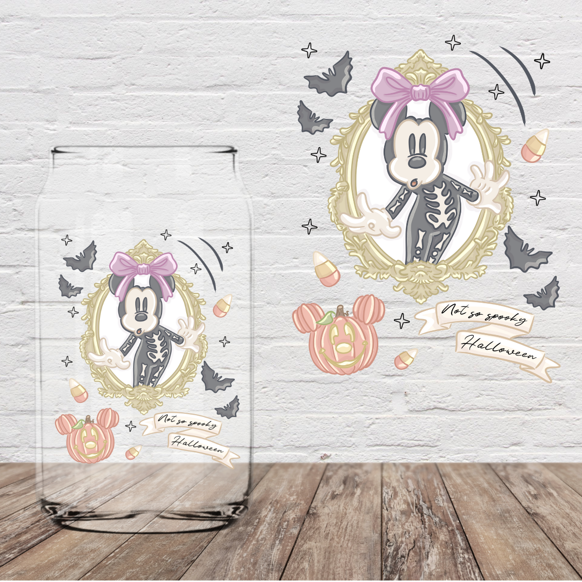 Not So Spooky Halloween Girl Mouse 4" UV DTF (Print to Order)