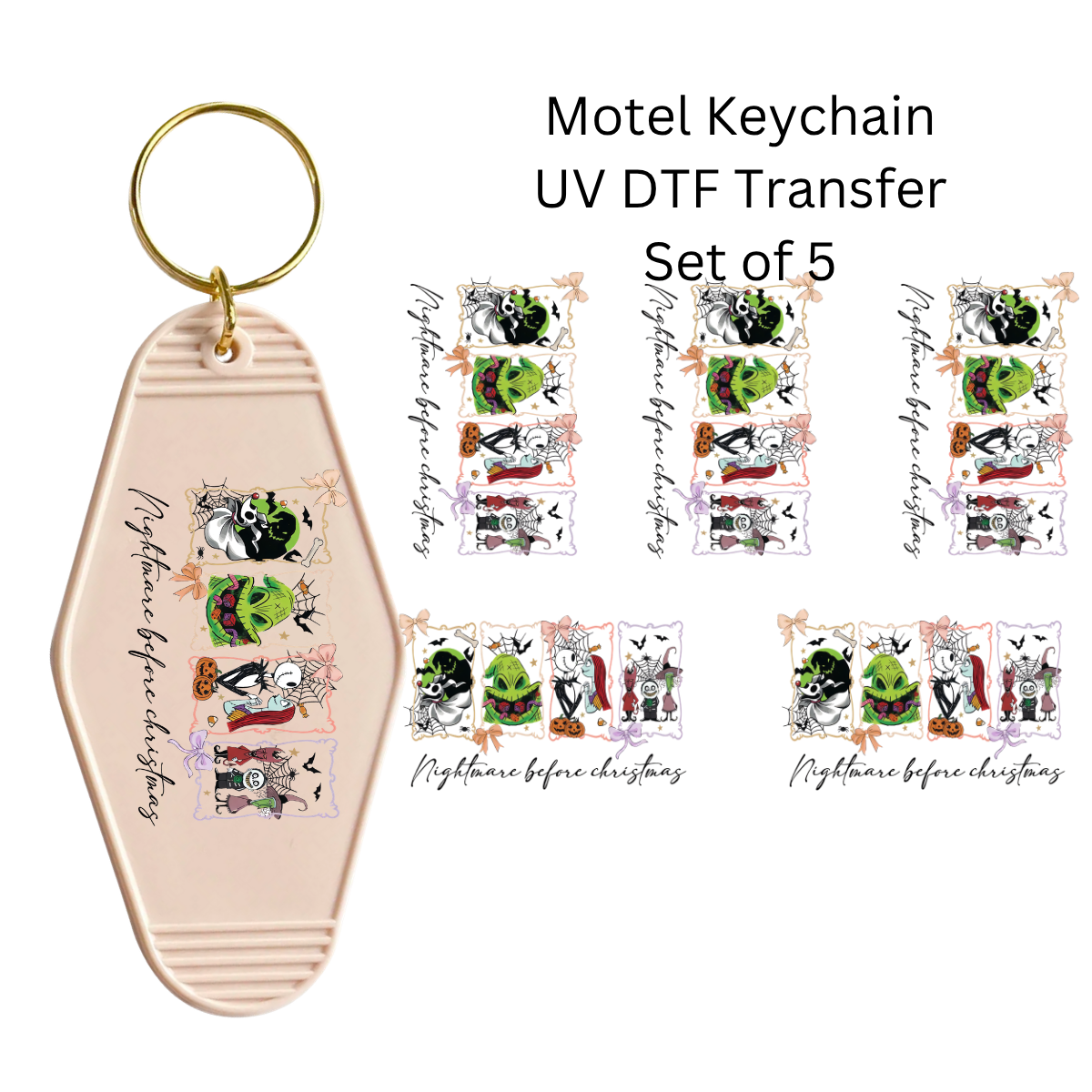 Nightmare Before Holiday Set of 5 Keychain Transfers