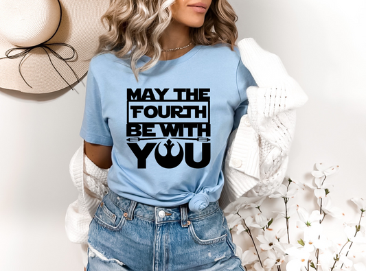 May The Fourth Be With You (BLACK) SINGLE COLOR DTF TRANSFER