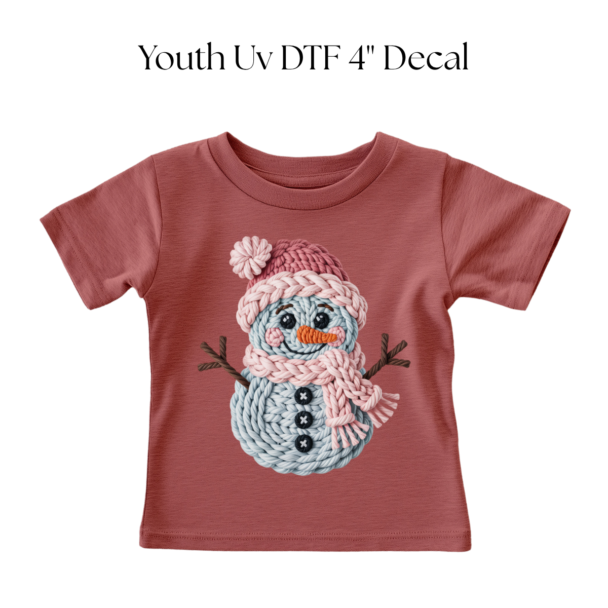 YOUTH Snowman Faux Yarn DTF Transfer