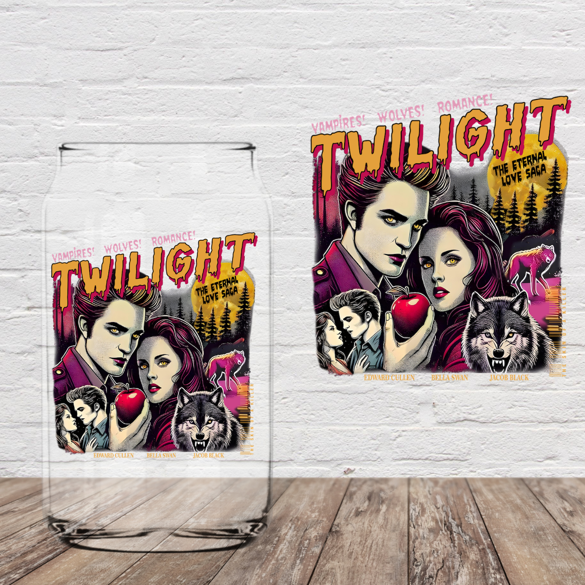 Vampires Wolves Romance 4" UV DTF (print to order)