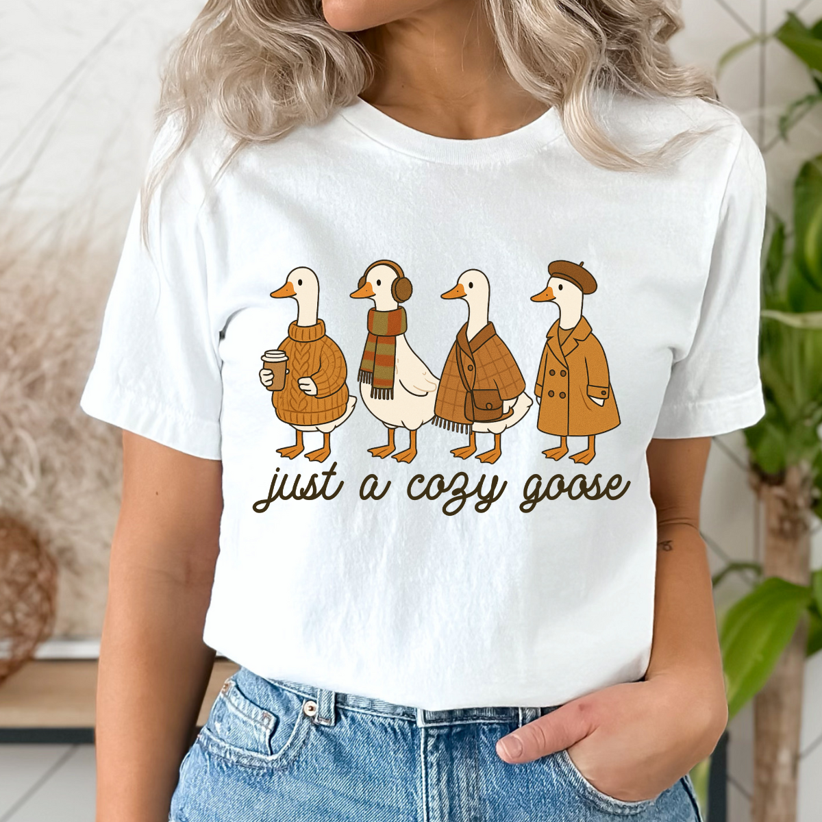 Just a Cozy Goose DTF TRANSFER