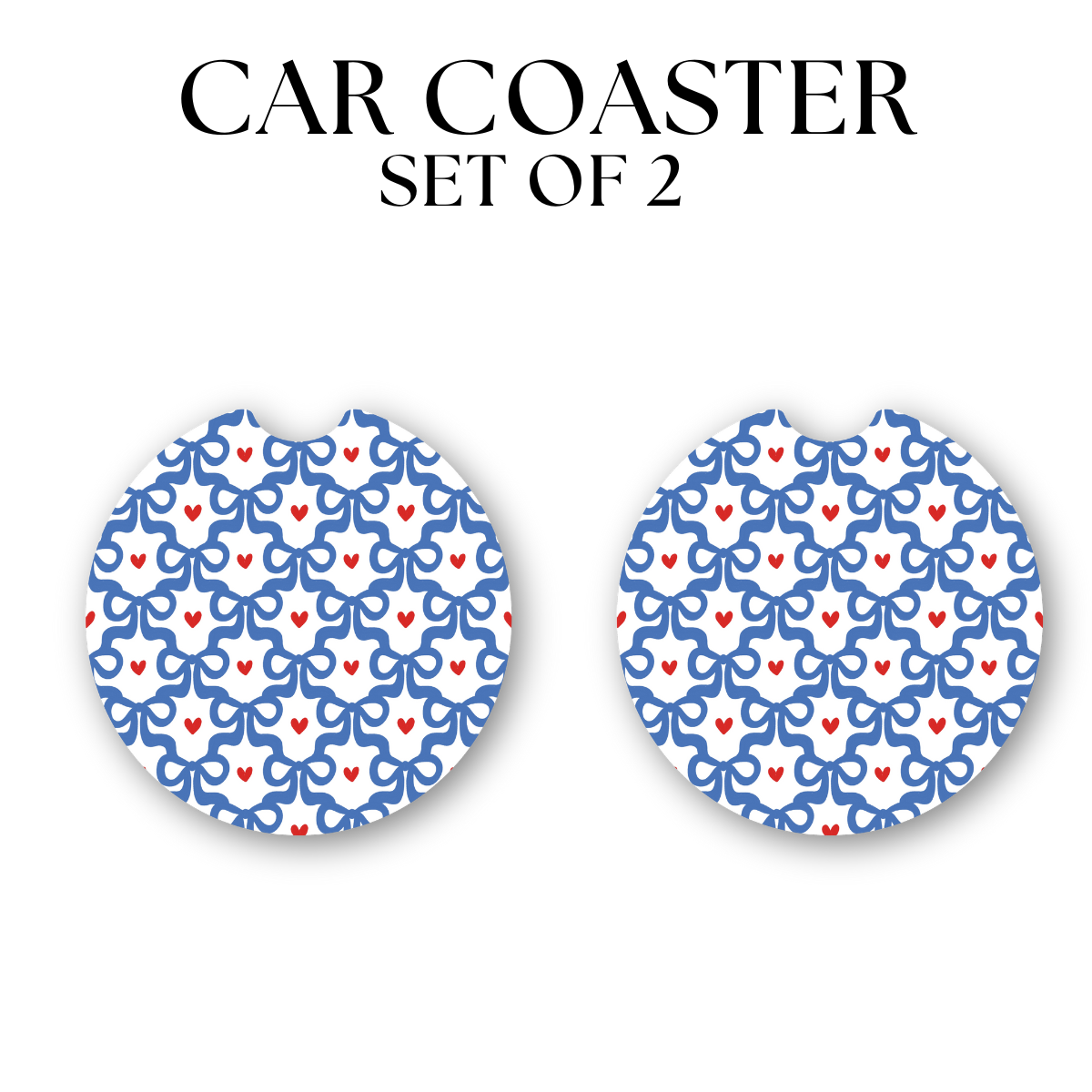 Blue Lace Hearts Coaster DTF Transfer