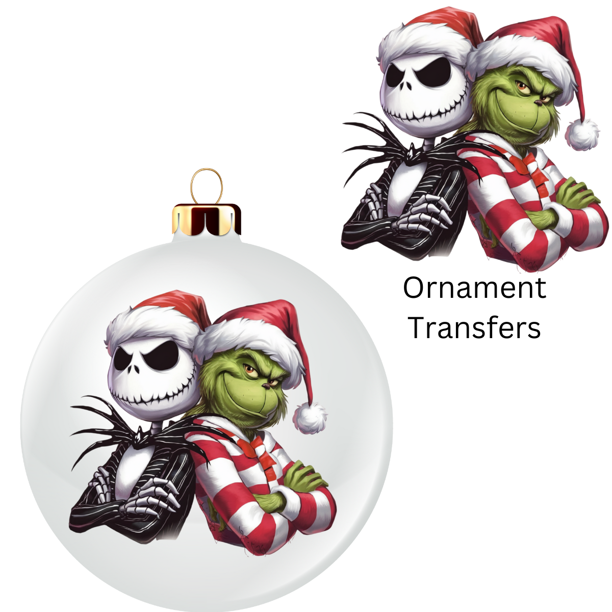 Jack and Green Monster Ornament UV DTF