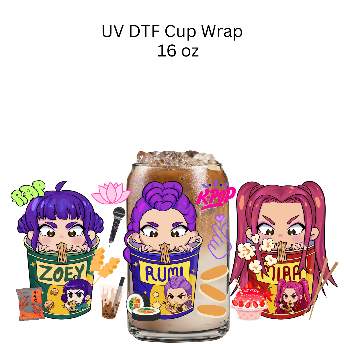 Pop Ramen UV DTF Cup Wrap