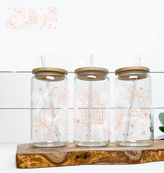 Mama Pastel Bows UV DTF DOUBLE SIDED