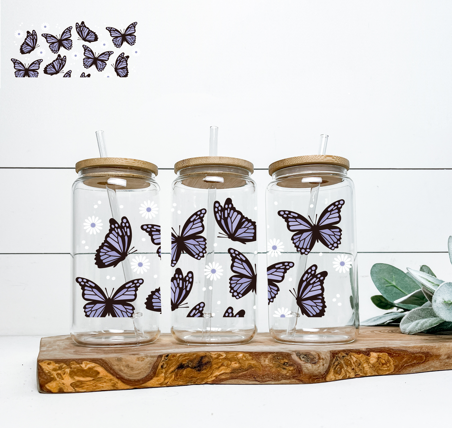 Purple Butterflies UV WRAP