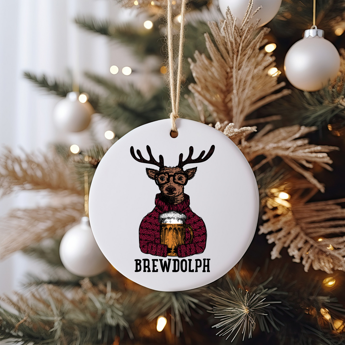 GOOD Brewdolph Ornament Size UV DTF DOUBLE SIDED