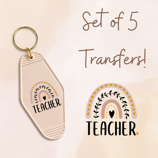 Teacher Tan Rainbow MOTEL KEYCHAIN Transfer