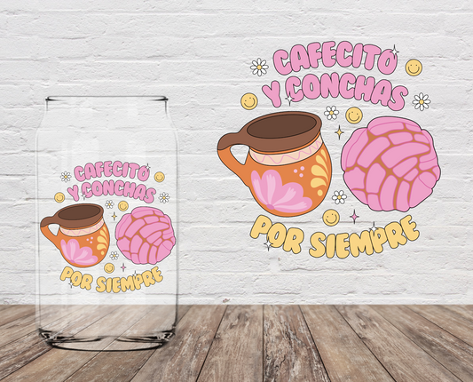 Cafecito Y Conchas Por Siempre 4" UV DTF DOUBLE SIDED