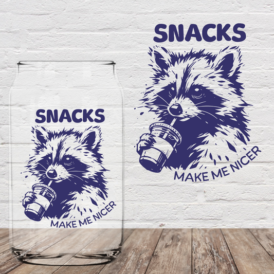 Snacks Make Me Nicer 4” UV DTF