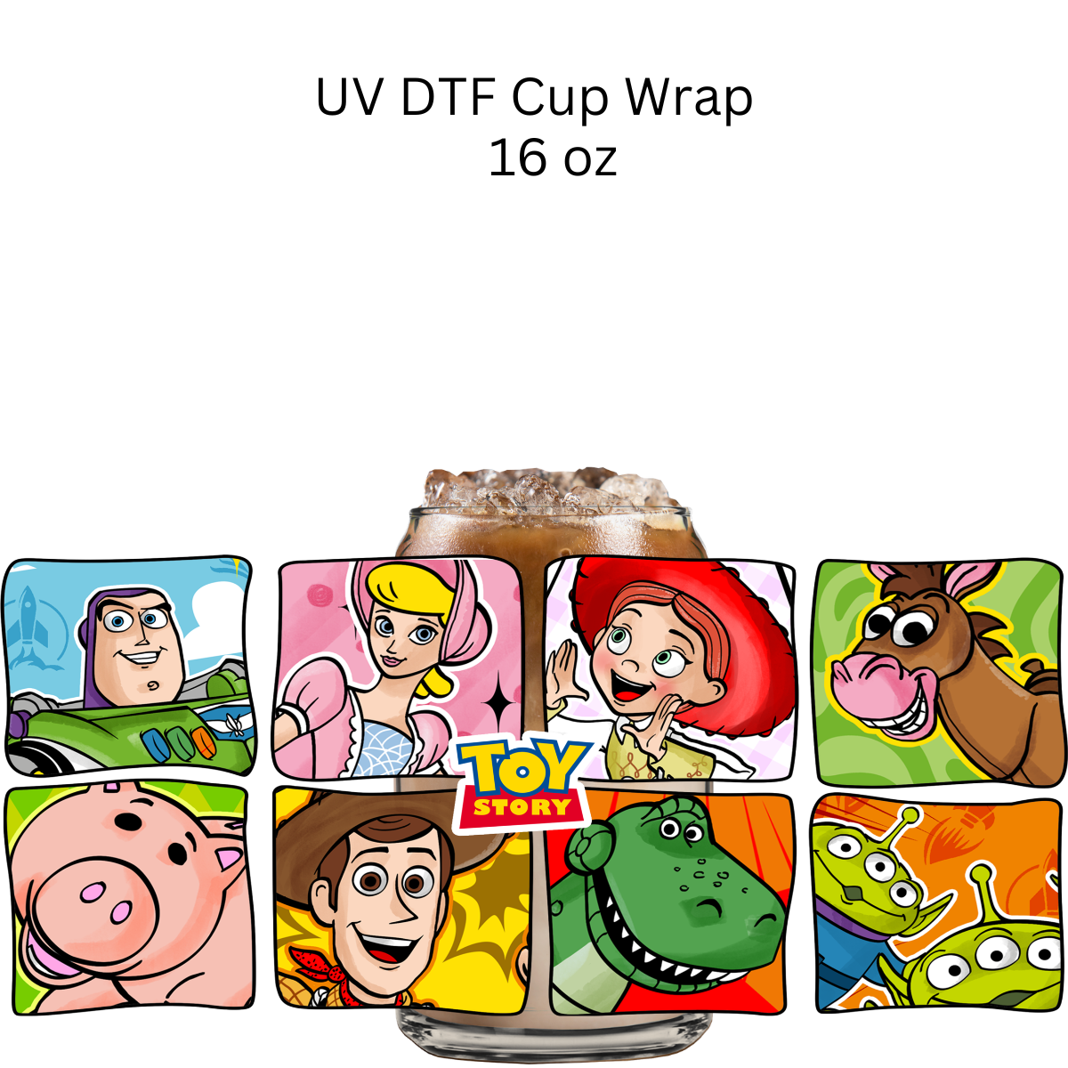 Toys Squares UV DTF Cup Wrap