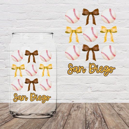 Padres Bows 4" UV DTF