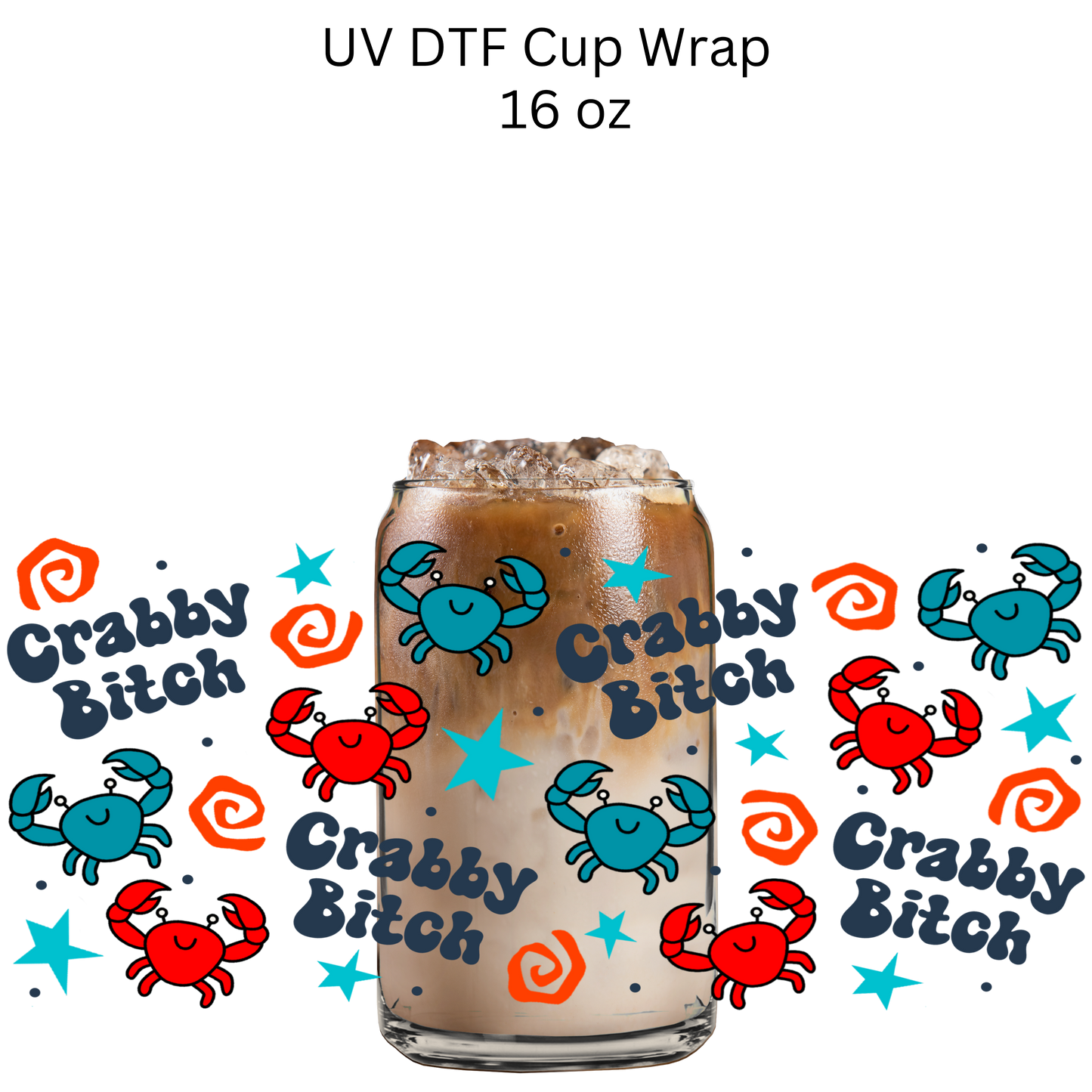 Crabby B Crabs UV DTF Cup Wrap