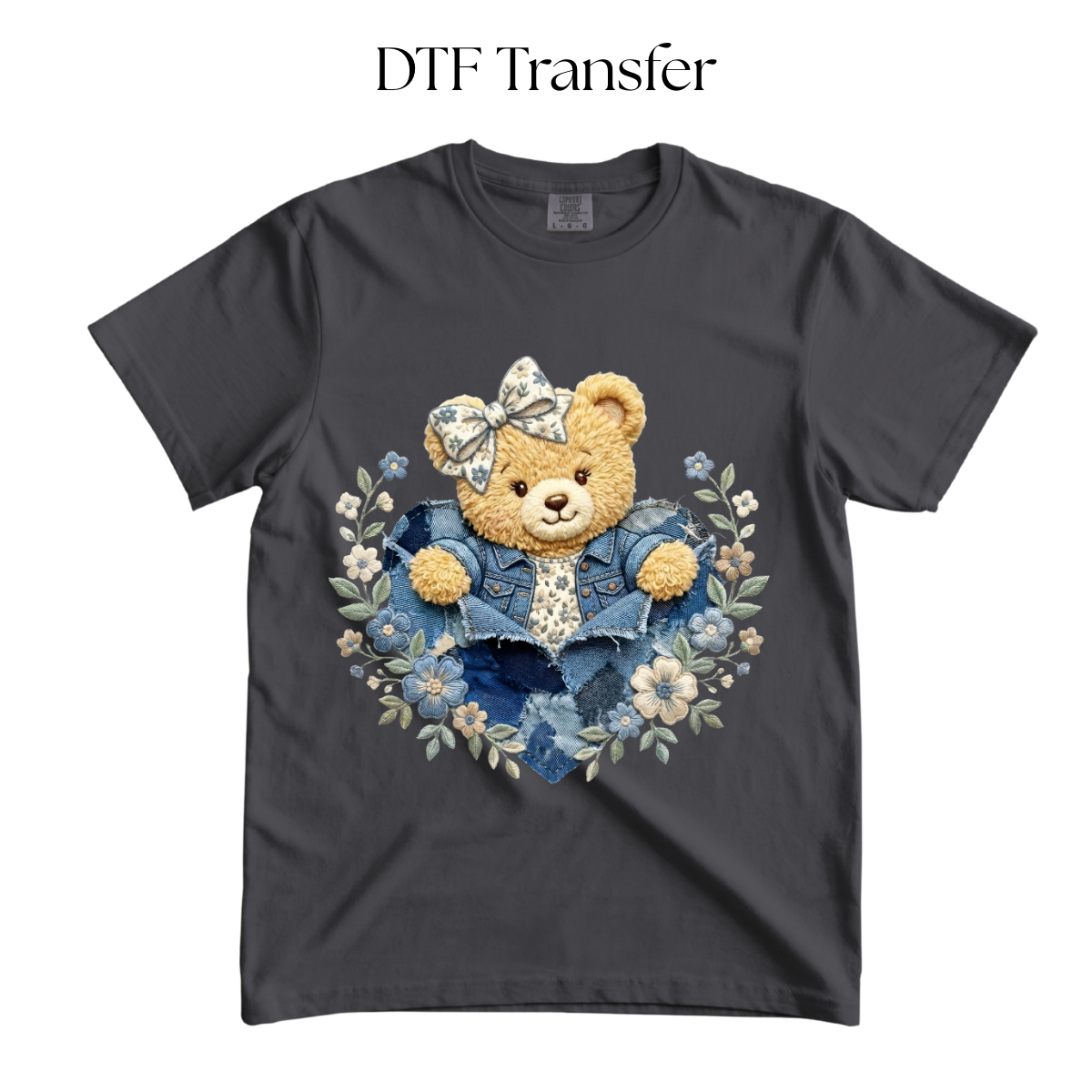 Bear Jeans Heart DTF Transfer