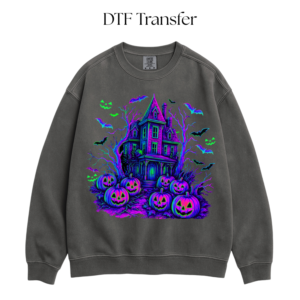 Purple Halloween House DTF Transfer
