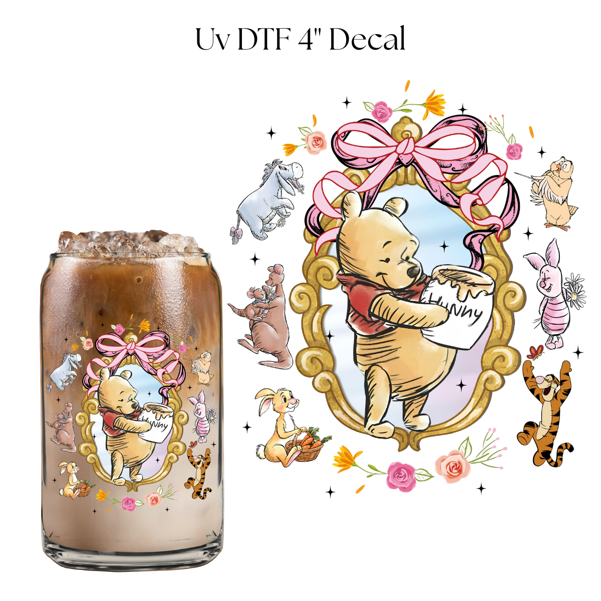 Bear Honey Jar 4” UV DTF Cup Decal
