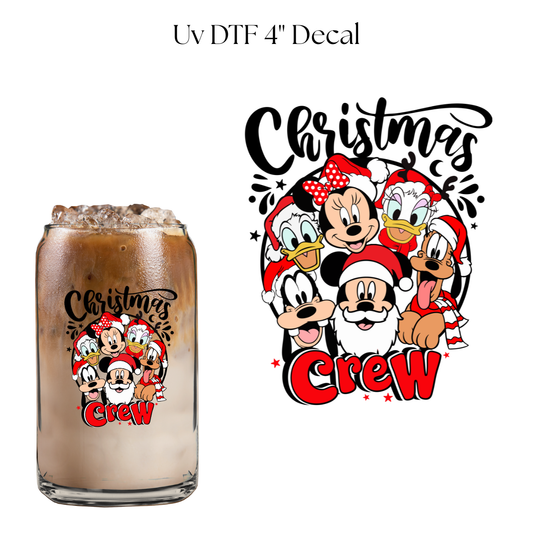 Mouse Christmas Crew 4” UV DTF Decal