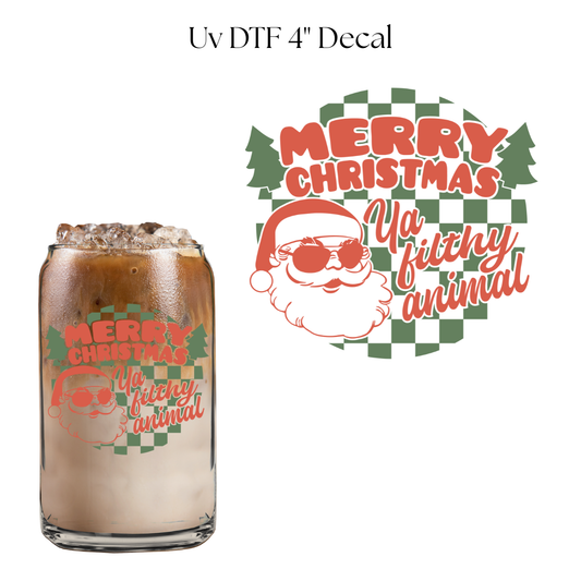Ya Filthy Animal Christmas 4” UV DTF Decal
