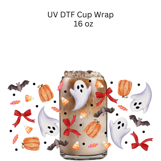 Ghosts and Candy Corn UV DTF Cup Wrap