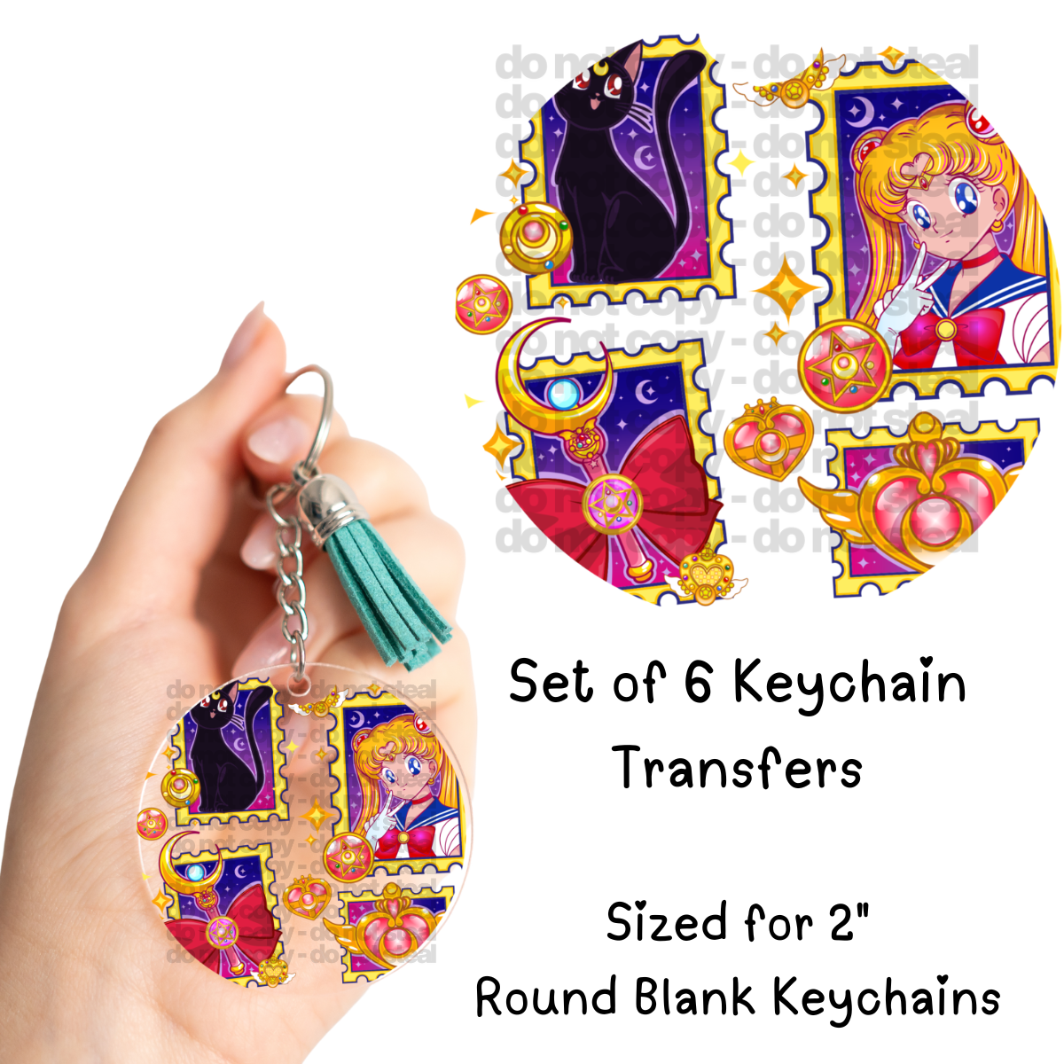 Sailor Girl Round Keychain Transfer