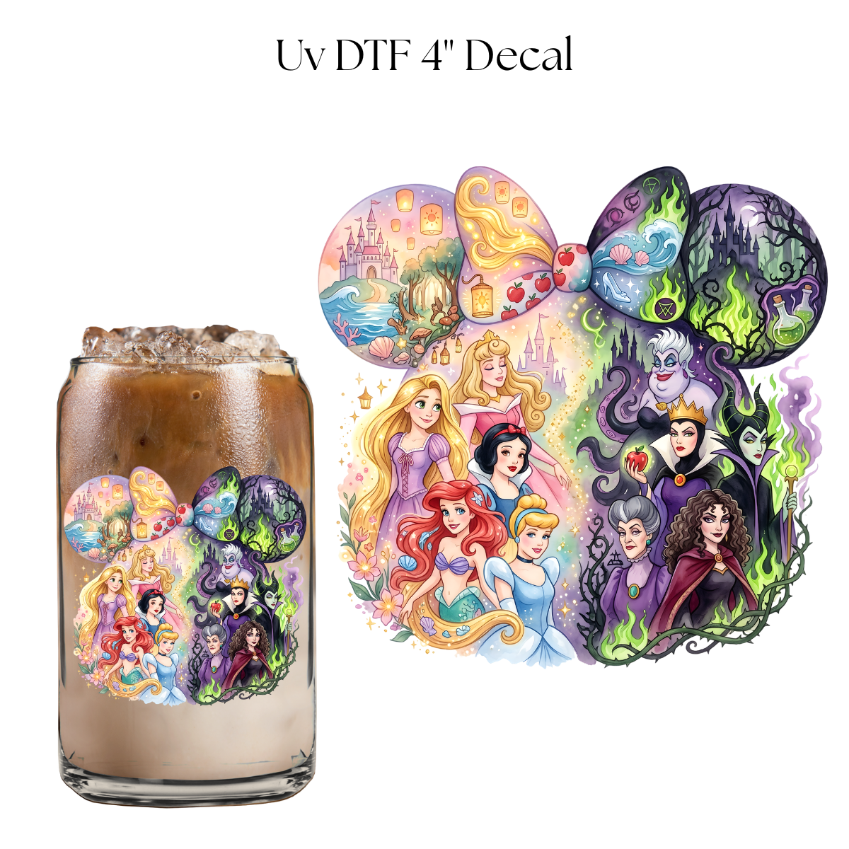 Princess VS Evil 4” UV DTF Cup Decal