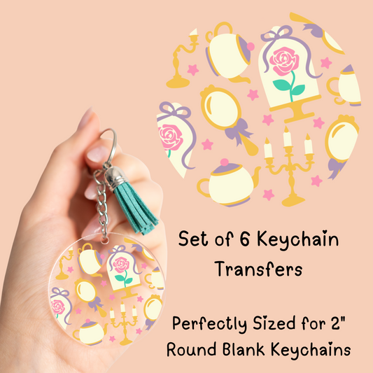 Beauty Things Round Keychain Transfer (SET of 6)