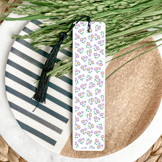 Purple Flowers UV DTF Bookmark DOUBLE SIDED