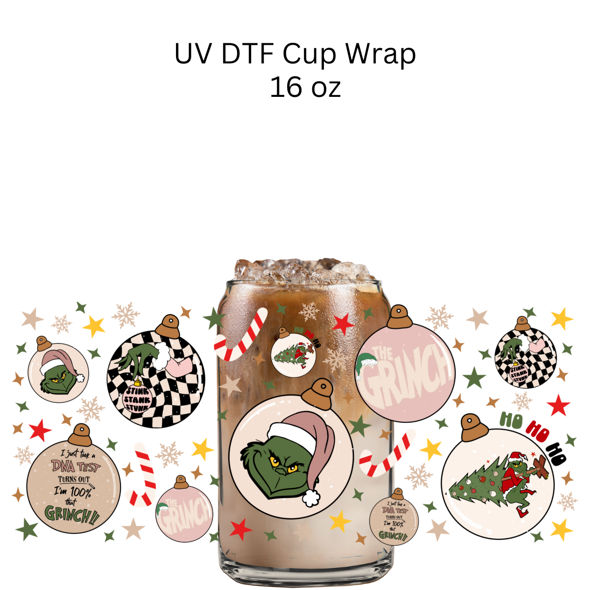 100% Green Monster UV DTF Cup Wrap
