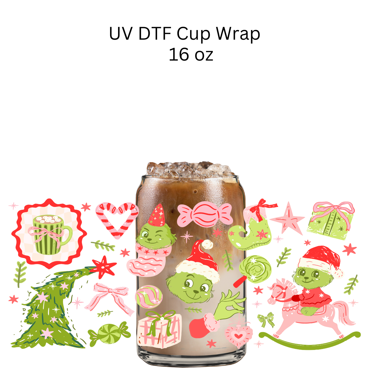 Baby Green Monster UV DTF Cup Wrap